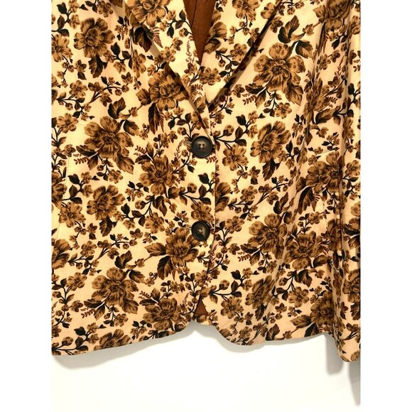 Free People Floral Print Blazer Jacket Boxy Medium New - Picture 4 of 8